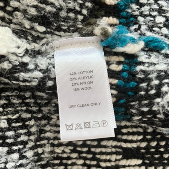 Leo & Sage Cotton and Wool Blend Knit Moto Jacket Blazer Cream Large - Picture 5 of 5